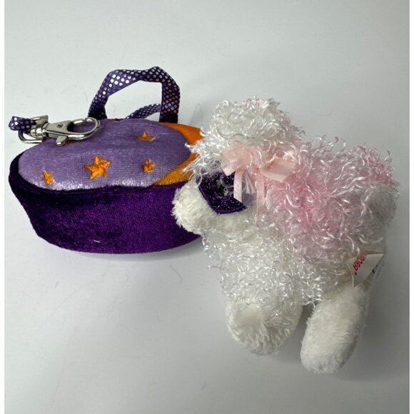 Aurora Plush Poodle Keychain With Purple Starry Bag & Clip - Picture 3 of 6